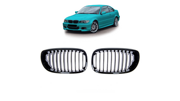 Grill BMW 3 E46 Facelift pojedyncze żeberka Gloss Black