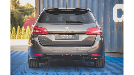 Diffuser Peugeot 308 SW II Facelift Rear Valance + Exhaust Ends Imitation Gloss Black