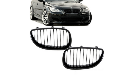 Grill BMW 5 E60 E61 pojedyncze żeberka Matt Black