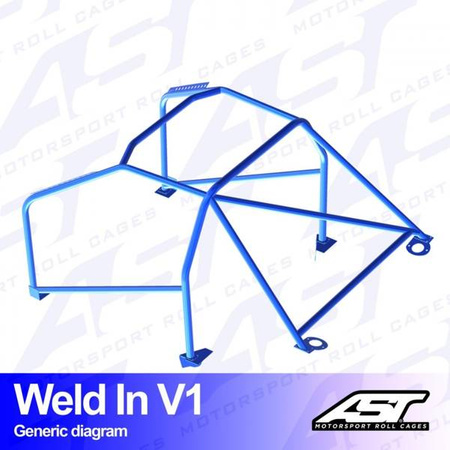 Klatka bezpieczeństwa AUDI A4 / S4 (B5) 4-drzwiowa Sedan FWD spawana w V1