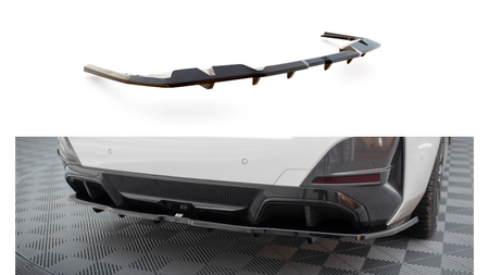 Splitter BMW 4 G26 M-Pack Tył Środkowy z Dyfuzorem v.1 Gloss Black