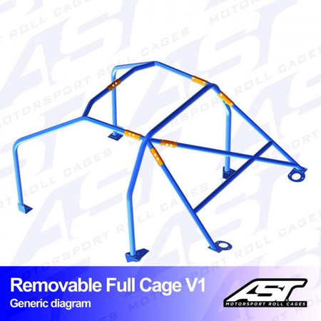 Roll Cage FIAT 124 4-doors Sedan REMOVABLE FULL CAGE V1