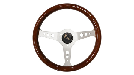 Steering wheel 350mm Wood Silver