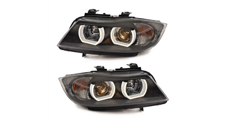 Headlights Halogen Black suitable for BMW 3 (E90) Sedan (E91) Touring 2005-2012