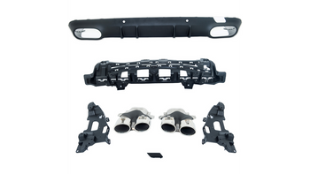 Diffuser Mercedes-Benz CLS C257 Rear with Pipes chrome