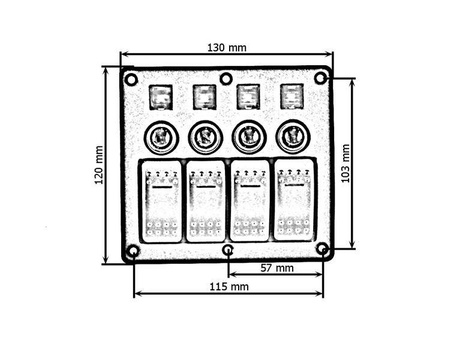 Switch ON-OFFx4,BA 2x5A 1x10A 1x15A