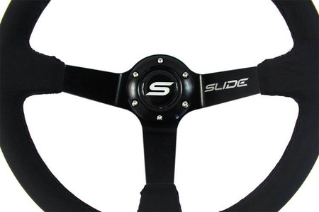 Steering wheel SLIDE 350mm offset:90mm Leather Black