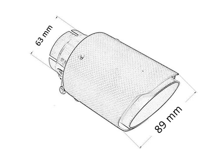 Końcówka tłumika 89mm wejście 63mm Carbon Matt