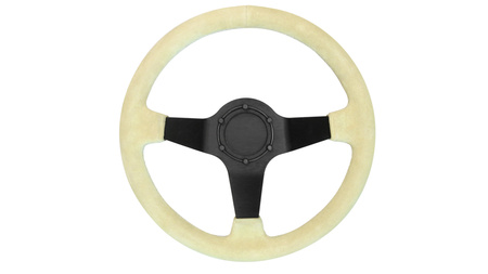 Kierownica SLIDE 350mm offset:90mm Zamsz Yellow