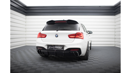 Diffuser BMW 1 F20 Facelift M-Pack Rear Valance Double Exhaust Version one side Gloss Black