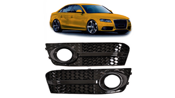Fog Light Covers Audi A4 B8 Gloss Black