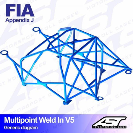 Roll Cage BMW 1-Series (E87) 5-doors Hatchback RWD MULTIPOINT WELD IN V5