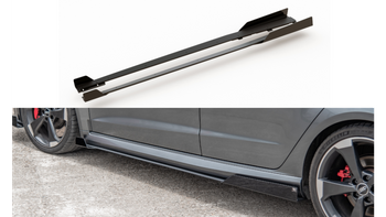 Dokładka Audi RS3 8V Sportback Progi Racing Black + Gloss Flaps