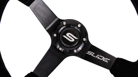 Steering wheel SLIDE 350mm offset:90mm Suede Black