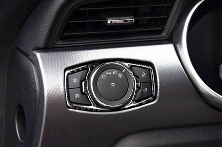 Carbon wrap headlight control panel Ford Mustang 15-19