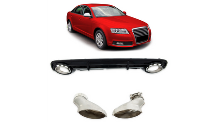 Diffuser Audi A6 C6 Rear with Pipes