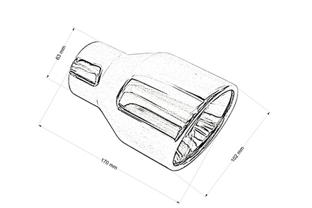 Końcówka tłumika 102mm wejście 63mm Polerowana