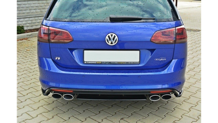 Splitter Volkswagen Golf 7 R Rear Central without Diffuser Gloss Black