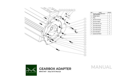 Gearbox Adapter Plate BMW M57 3.0 Diesel - Jeep XJ Cherokee AX15 / AW4