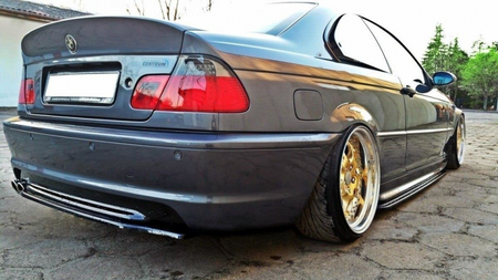 Splitter BMW 3 E46 M-Pack Tył Środkowy Bez Dyfuzora Gloss Black