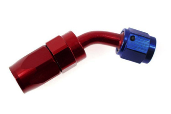 Reusable swivel hose end 45deg AN4