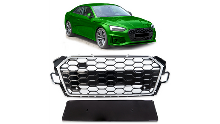 Grill Audi A5 F5 Facelift Silver & Gloss Black