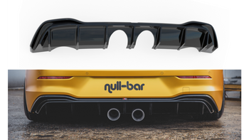 Diffuser Volkswagen Golf 8 Rear with exhaust R32 Look Gloss Black