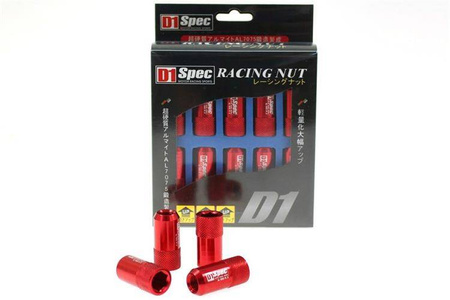 Wheel lug nuts D1Spec Replica HEX M12x1,5 Red