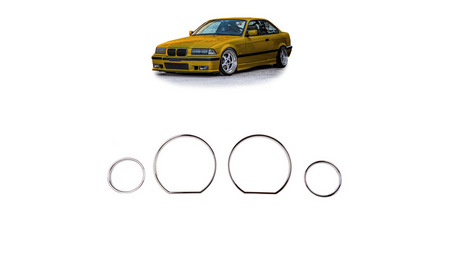 Sport Dashboard Rings Chrome suitable for BMW 3 (E36) Coupe Touring Compact Convertible Sedan 1990-1999