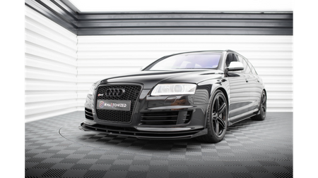 Splitter Audi RS6 C6 Front Pro + flaps Black-Red