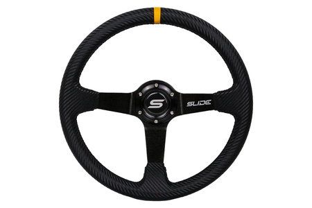 Kierownica SLIDE 350mm offset:90mm Carbon Yellow Strip
