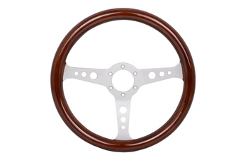 Steering wheel 350mm Wood Silver