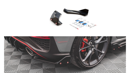 Splitter Hyundai I30 III Facelift N Rear Side v.1 + Flaps Gloss Black