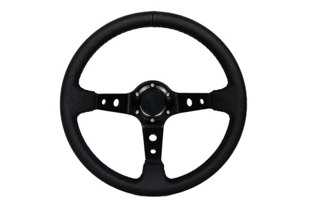Kierownica Pro 350mm offset:80mm Skóra Black