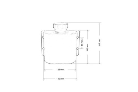 Oil catch tank bulkhead TurboWorks 1 l Silver