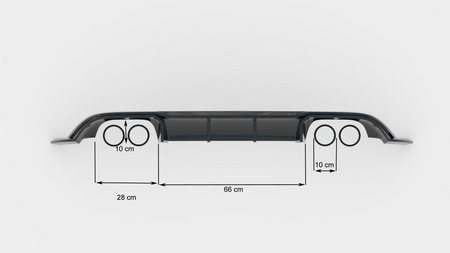 Diffuser Volkswagen Golf 7 Facelift R Rear Valance v.3 Gloss Black