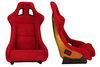 Racing seat SLIDE KS2 Premium Red Welur & Gradient Glitter
