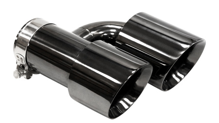 Exhaust Tip 101mmx2 enter 63mm Black Chrome Set