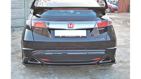 Splitter Honda Civic VIII Type-S R Tył Środkowy Bez Dyfuzora Gloss Black