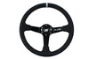 Steering wheel SLIDE 350mm offset:90mm Leather Silver Strip