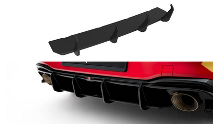 Diffuser Volkswagen Golf GTI Clubsport Mk8 Facelift Rear Street Pro v.1 Black-Red