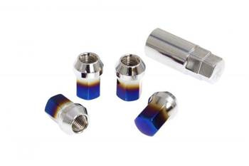 Wheel Lug Nuts Alu M12x1.5 Closed Titanium Blue
