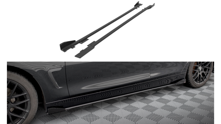 Diffuser BMW 4 F36 Side Skirts Street Pro Black + Gloss Flaps