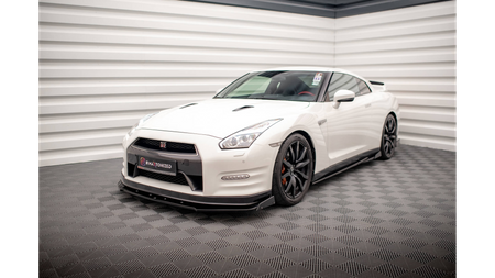 Splitter Nissan GTR R35 Facelift Front + Flaps Gloss Black