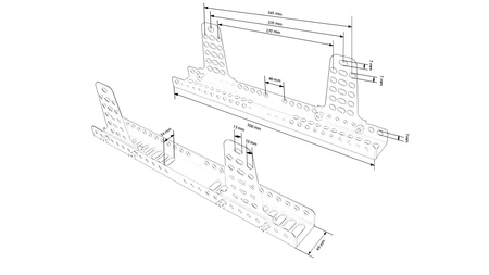 Mocowanie fotela kubełkowego stalowe regulacja FIA