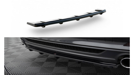 Splitter Audi A5 F5 S-Line Rear Central with Diffuser Gloss Black