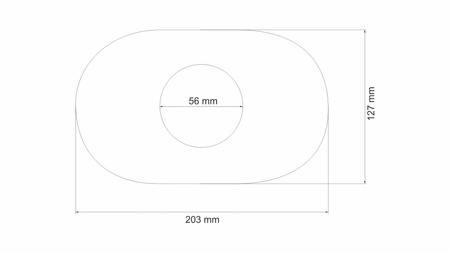 The muffler cap oval side central 56mm 127x203mm