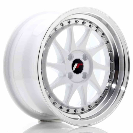 JR Wheels JR26 16x8 ET30 4x100 White w/Machined Lip