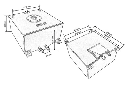 Fuel tank 40L TurboWorks Aluminum