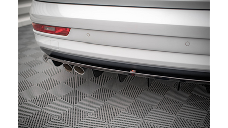 Splitter Audi Q3 8U Facelift Rear Central with Diffuser Gloss Black